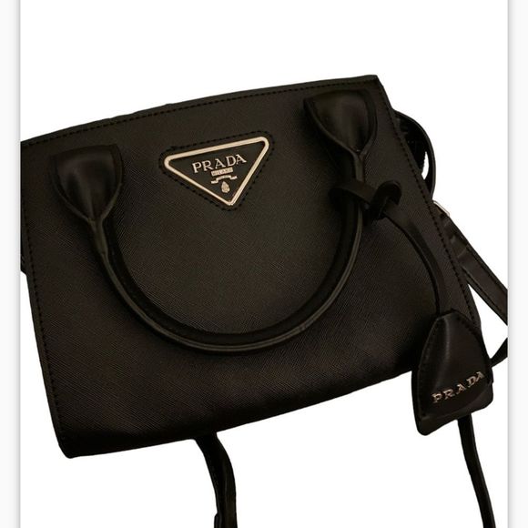 Prada Handbags - Prada Women small Saffiano leather Prada Kristen Handbag-Black